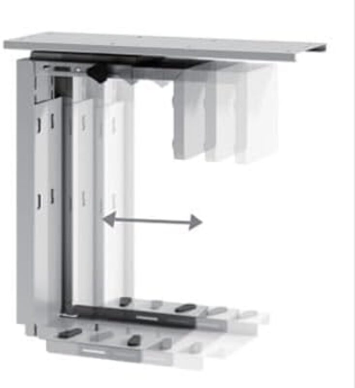 WORKSPACE Adjustable Under-Desk CPU Holder with 360 Degree Swivel (Black)